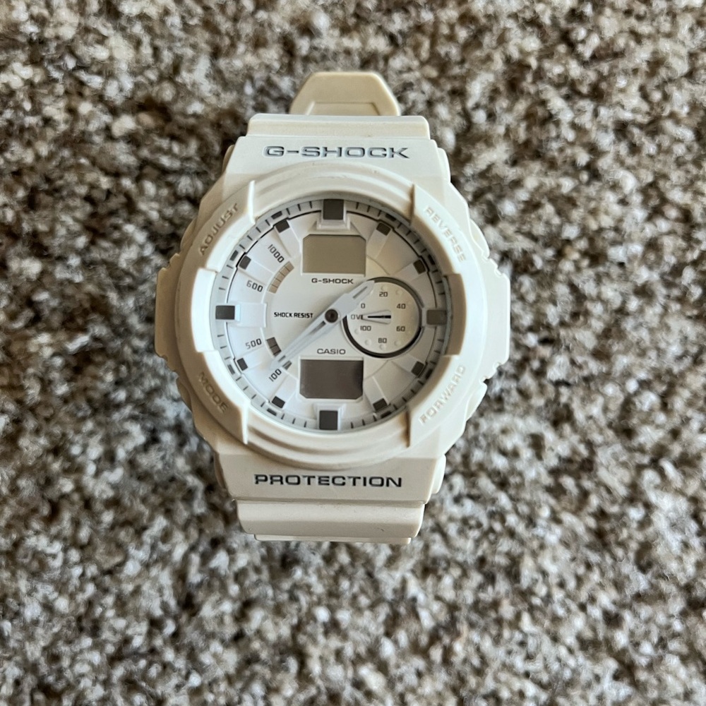 White G-shock watch